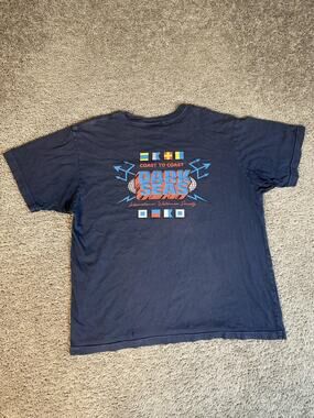 Dark Seas Division Shirt Mens L Blue Coast To Coast Graphic Crew Neck Cotton